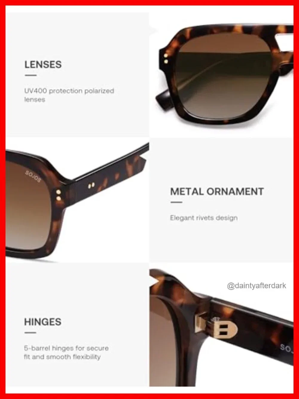 Retro Thick Polarized Aviator Sunglasses, Large Square Pilot Shades